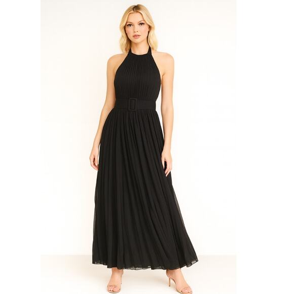 Fame and Partners The Felice Halter Maxi Dress 2 Black NEW - Picture 1 of 8